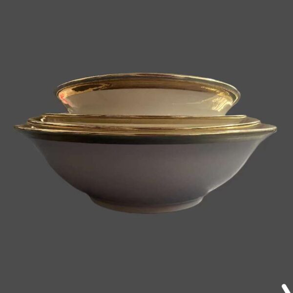 Electroplated Gold Rim Soup Bowls